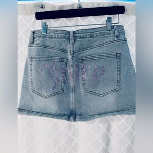 Juicy Couture Light Gray Denim Mini Skirt